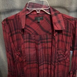 Tinsel Burgundy Plaid Casual Shirt
